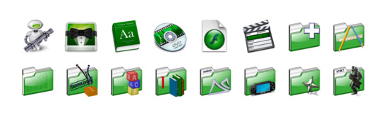 绿色的OSX图标专辑预览
